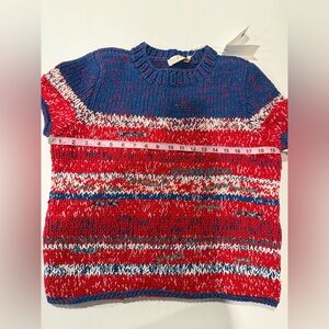 Tory Burch Chunky Knit Sweater M Brilliant Red Mouline NWT $495